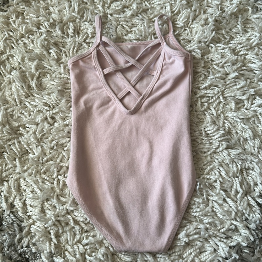 Pink Dance Leotard Criss Cross Back Straps